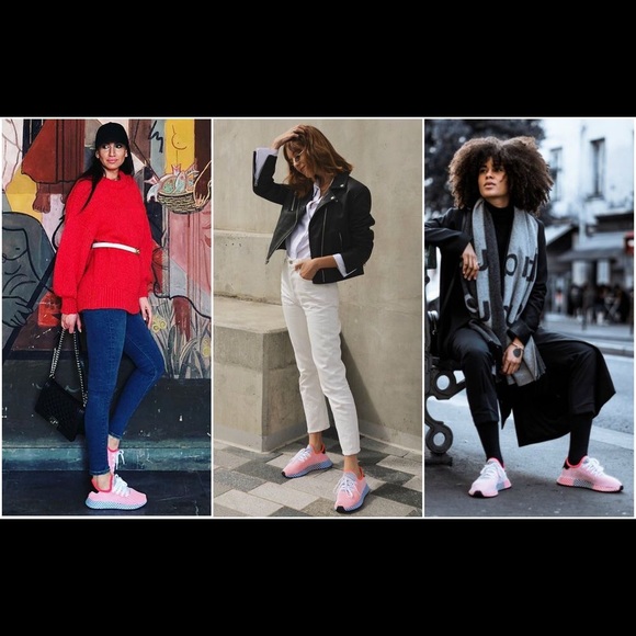 Adidas Deerupt Red/Blue Wmns Sz 7 - Picture 3 of 4